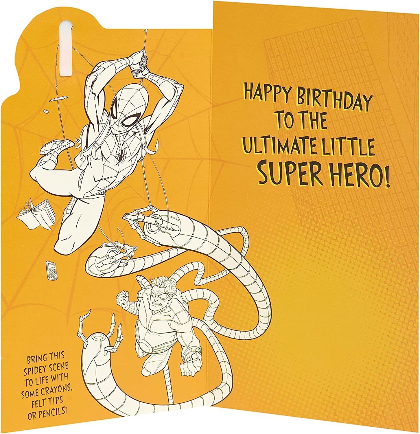 Marvel Spider Man Birthday Card with Badge