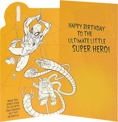 Marvel Spider Man Birthday Card with Badge