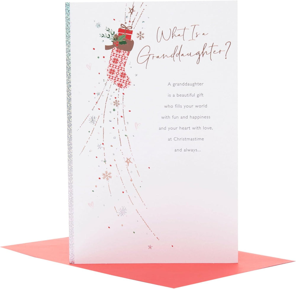 UK Greetings Christmas Card for Granddaughter - Special Design