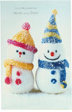 Cute Snowman To Mum and Dad Christmas Card