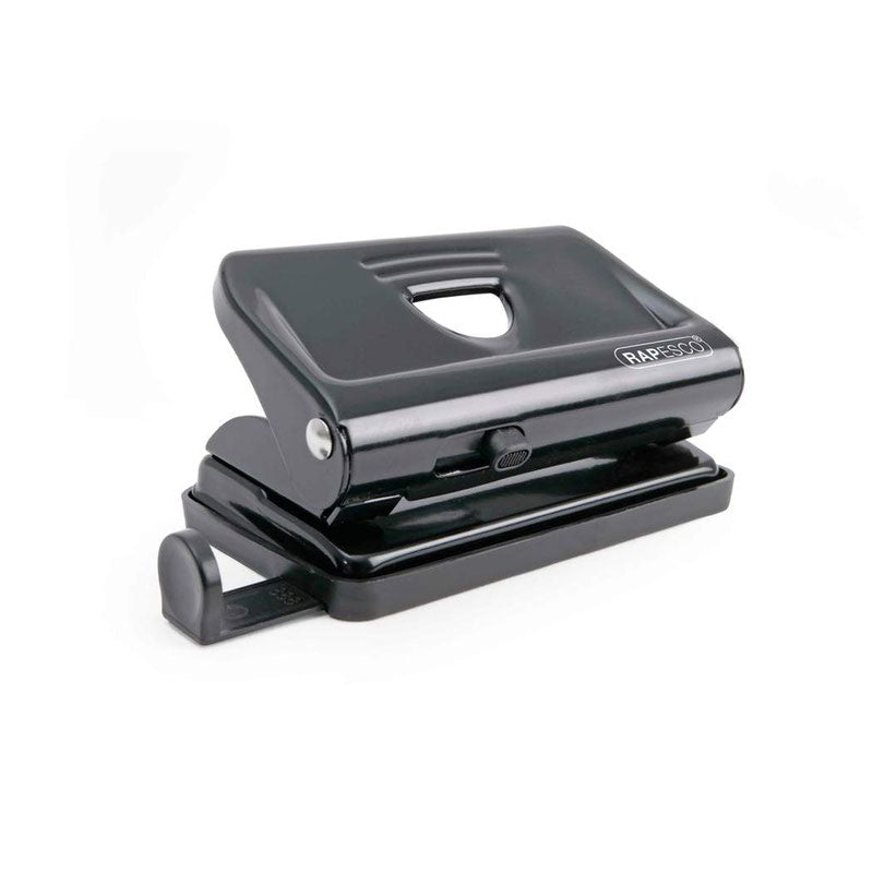 Rapesco 810 2-Hole Metal Punch 12 Sheets - Black - PF810MB1