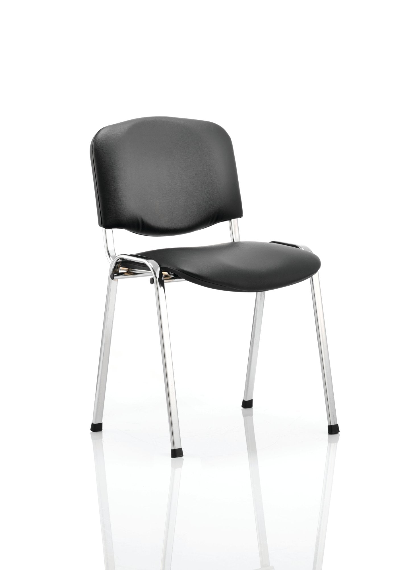 ISO Stacking Chair Black Vinyl Chrome Frame BR000071 DD