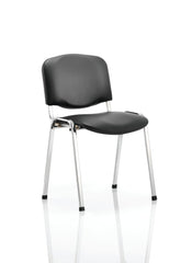 ISO Stacking Chair Black Vinyl Chrome Frame BR000071 DD