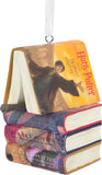 Harry Potter Stacked Books with Wand Christmas Ornament – Magical Festive Decoration