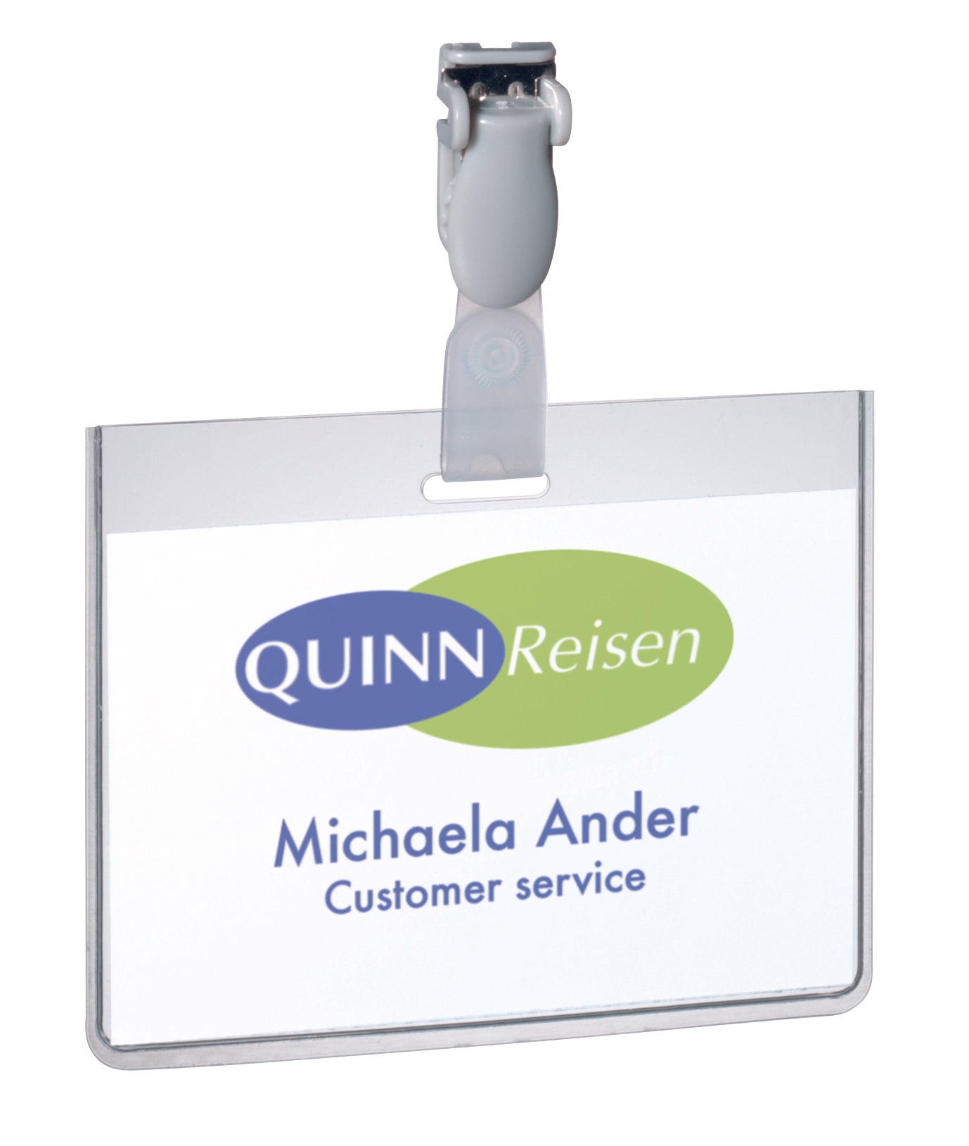 Durable Security Name Badge 60x90mm with Plastic Clip Includes Blank Insert Cards Transparent (Pack 25) - 814319