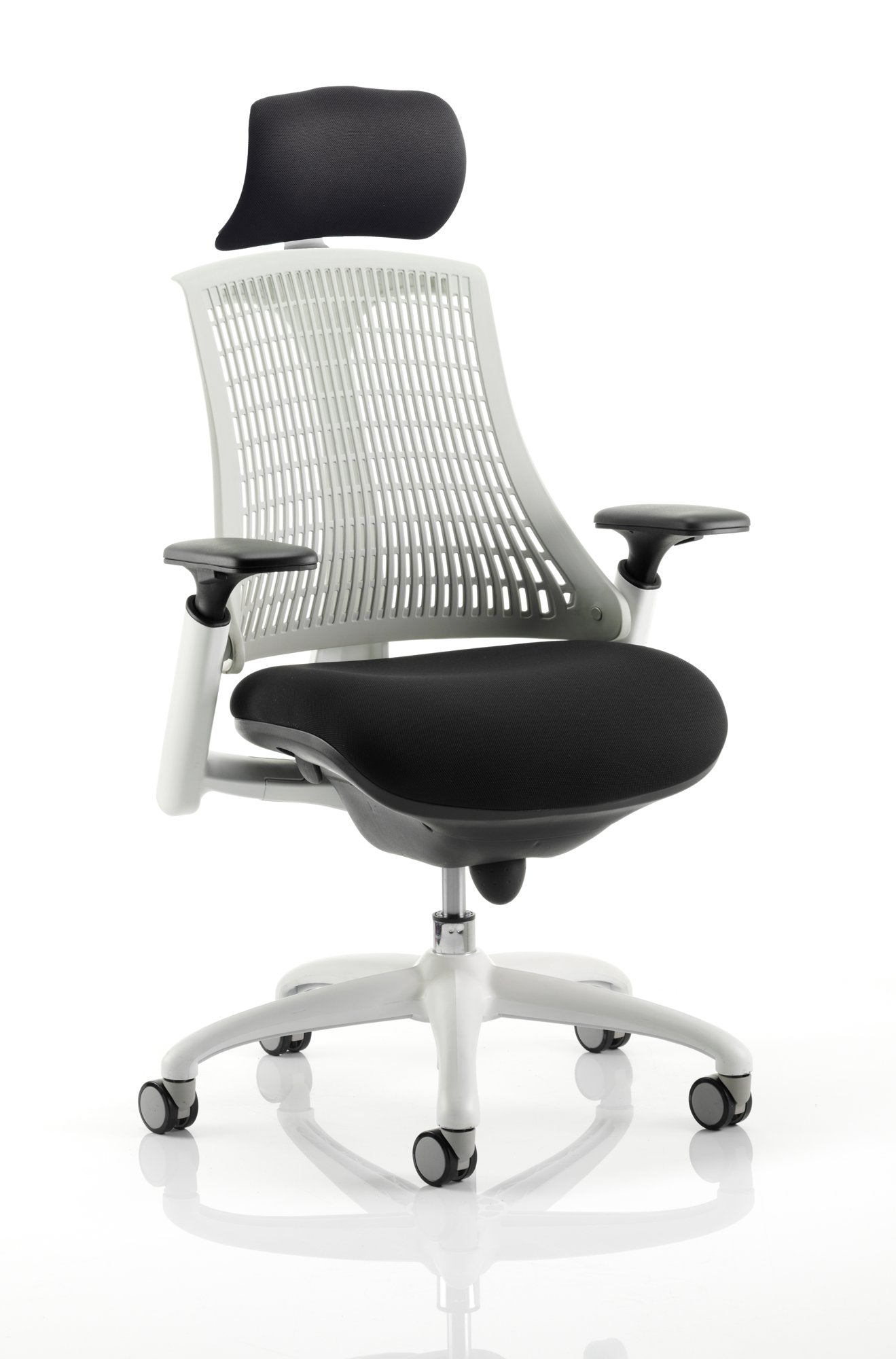 Flex Chair White Frame Moonstone White Back With Headrest KC0088 DD