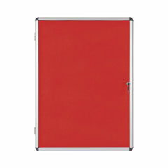 Bi-Office Enclore Red Felt Lockable Noticeboard Display Case 9 x A4 720x981mm - VT630105150 DD