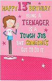 Funny Lazy Teen13th Birthday Card
