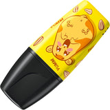 Set of three Stabilo BOSS Mini Animal Vibes highlighter pens in assorted colors, featuring playful animal-themed designs.