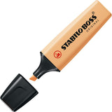 Stabilo Boss Original Pastel highlighter in Pale Orange, featuring a sleek design and chisel tip for vibrant highlighting.