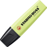 Stabilo Boss Original Pastel Pink Blush highlighter, featuring a pastel pink ink tip and ergonomic design for highlighting documents.