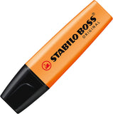 Stabilo Boss Original Highlighter in bright orange with chisel tip, designed for marking and emphasizing text.