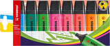 Assorted pack of 8 Stabilo Boss Original highlighters with vibrant fluorescent ink and chisel tips for highlighting and marking.