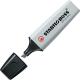 Stabilo Boss Original Pastel Dusty Grey highlighter with pastel-colored body and chisel tip for highlighting text.