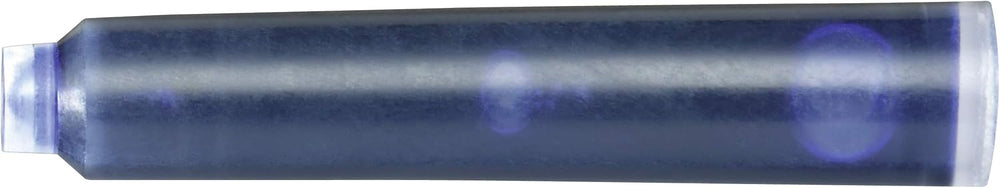 Pack of 12 Stabilo blue ink cartridges for pens, showcasing the refill packaging with blue ink refills inside.