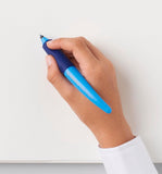 Pink blush Stabilo EASYoriginal ergonomic rollerball pen for right-handed use, featuring pastel design and comfortable grip.