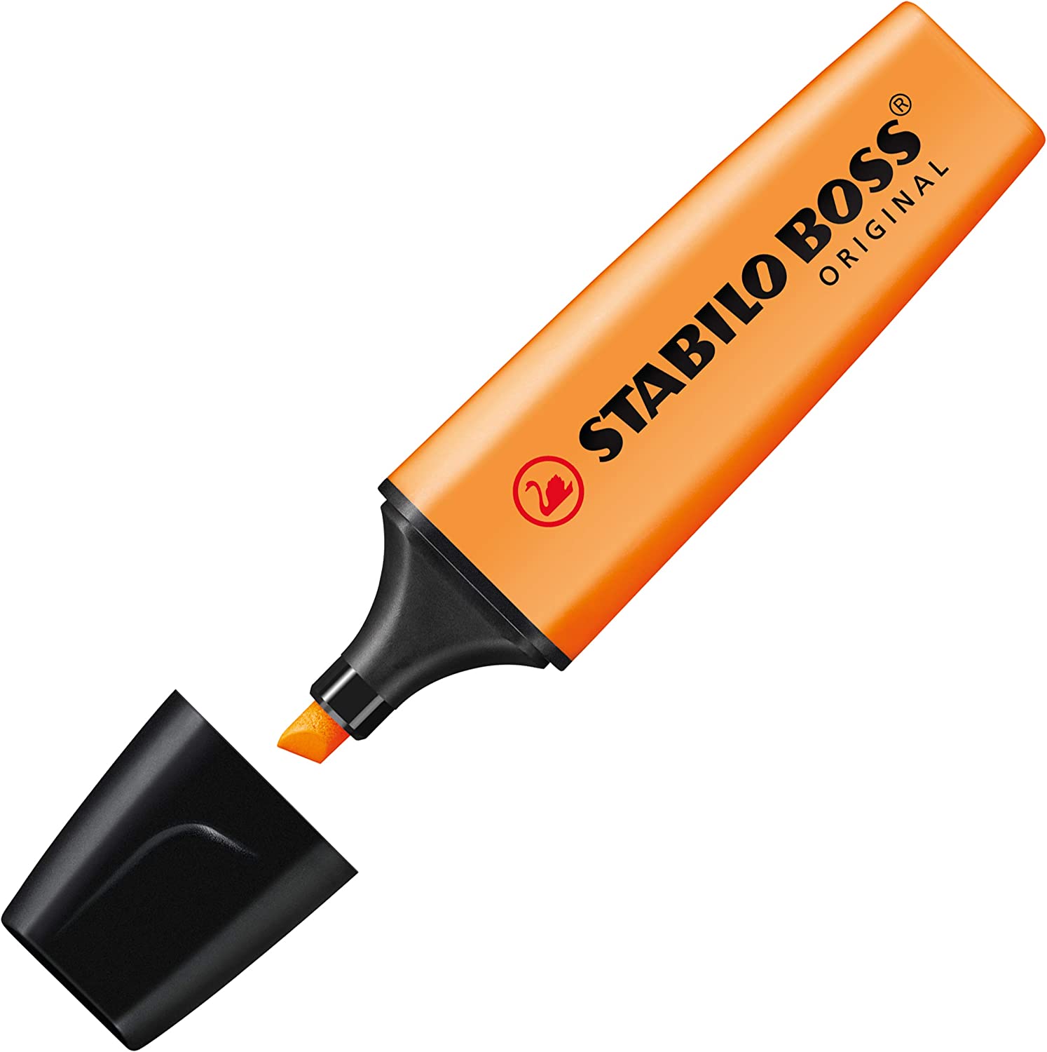 Stabilo orange highlighter from stationery collection, featuring a vibrant orange ink tip and ergonomic design.