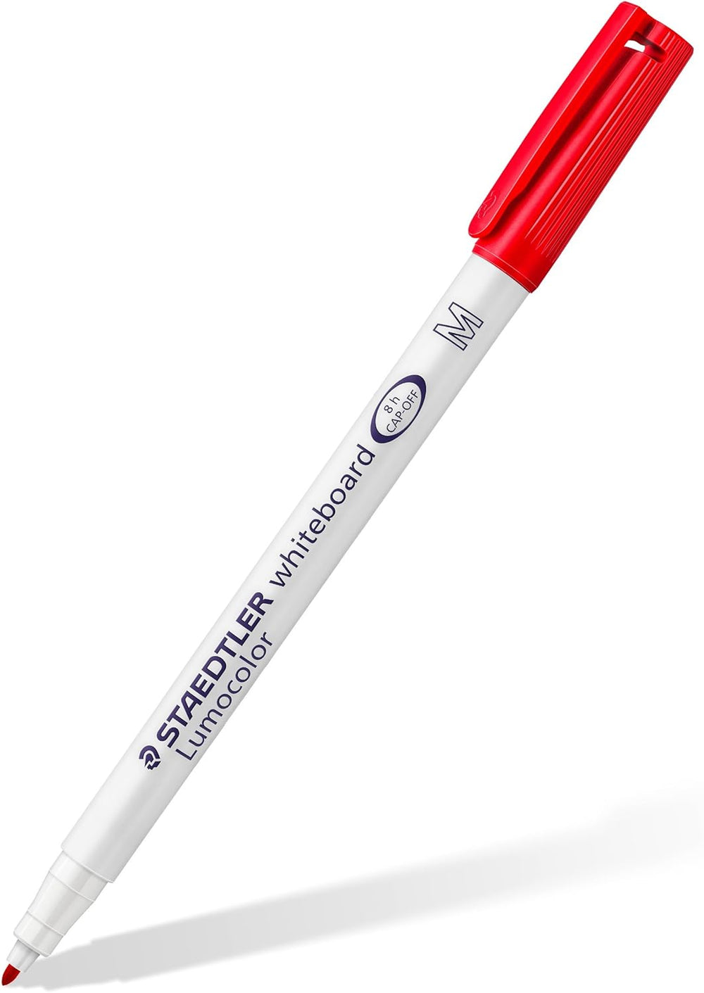 Set of four Staedtler Lumocolor 301 whiteboard pens in assorted colors, ideal for classroom or office whiteboard writing.