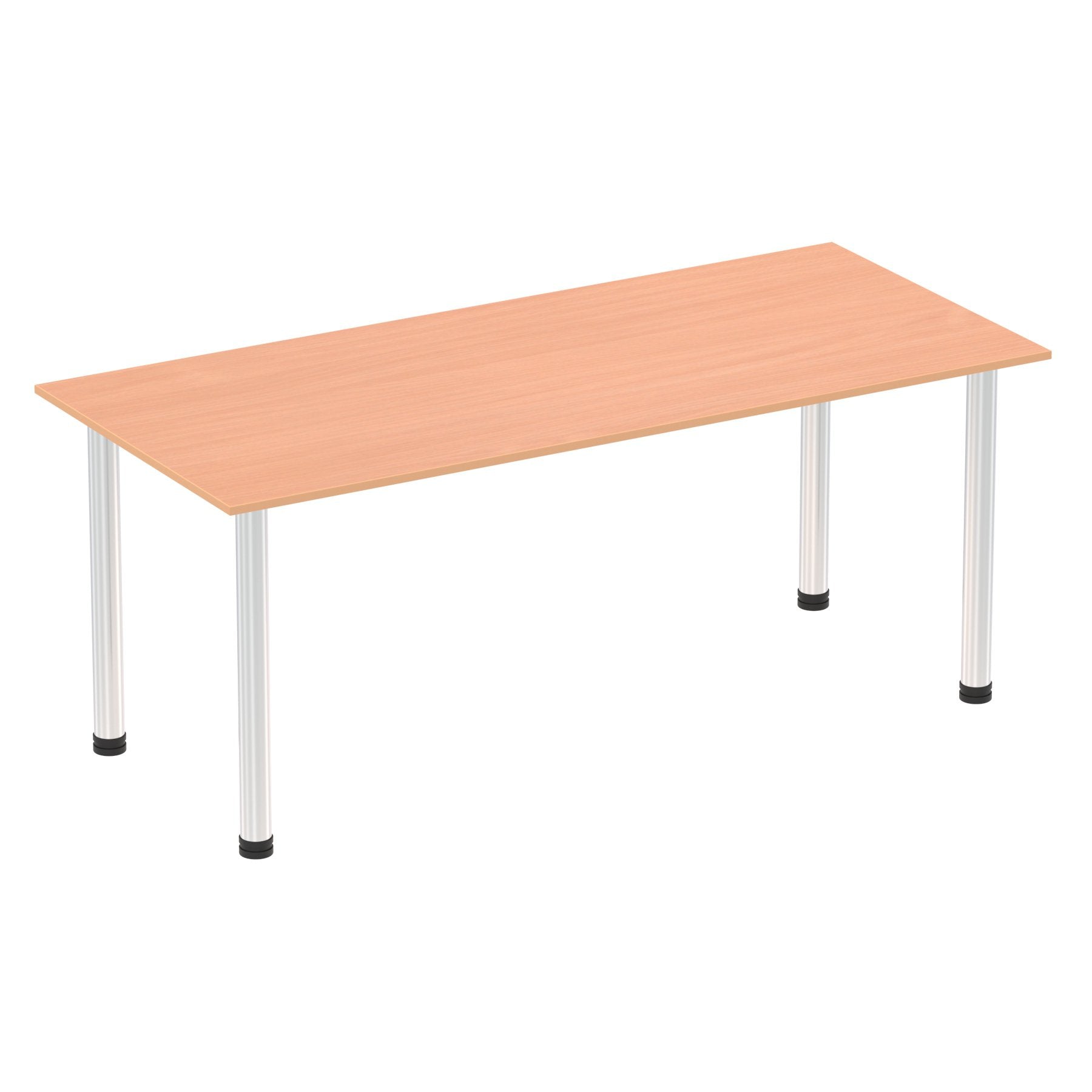Impulse 1800mm Straight Table Beech Top Chrome Post Leg I003598 DD