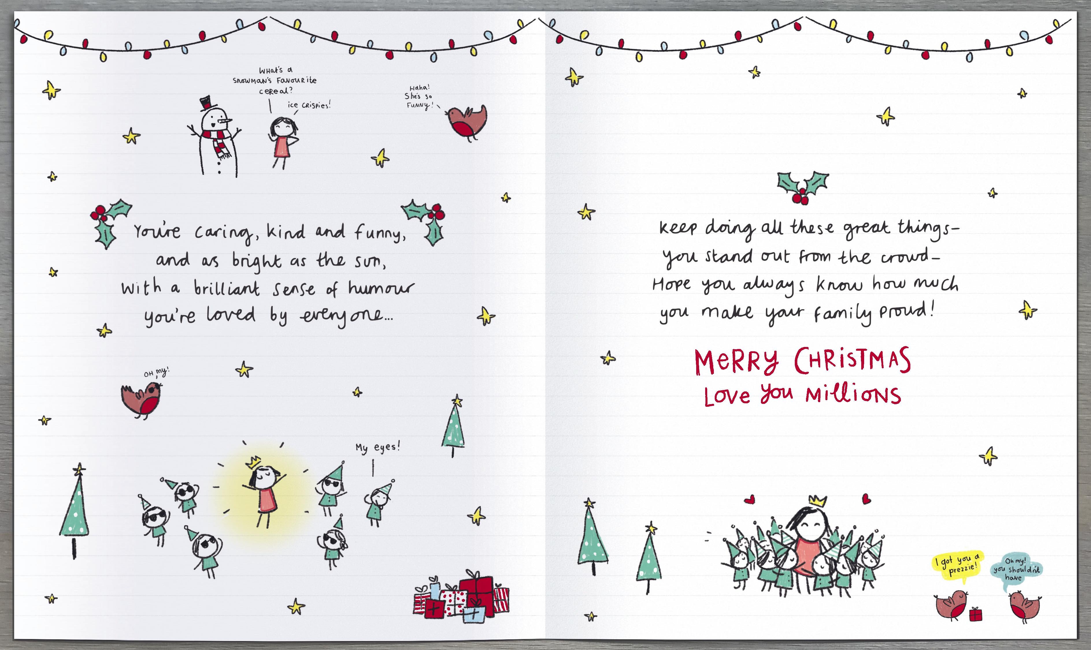 Santa on a Sleigh Granddaughter Christmas Card – Lovely Festive Design