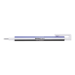 Tombow MONO Zero Refillable Eraser Pen Round Tip White with White/Blue/Black Barrel - EH-KUR