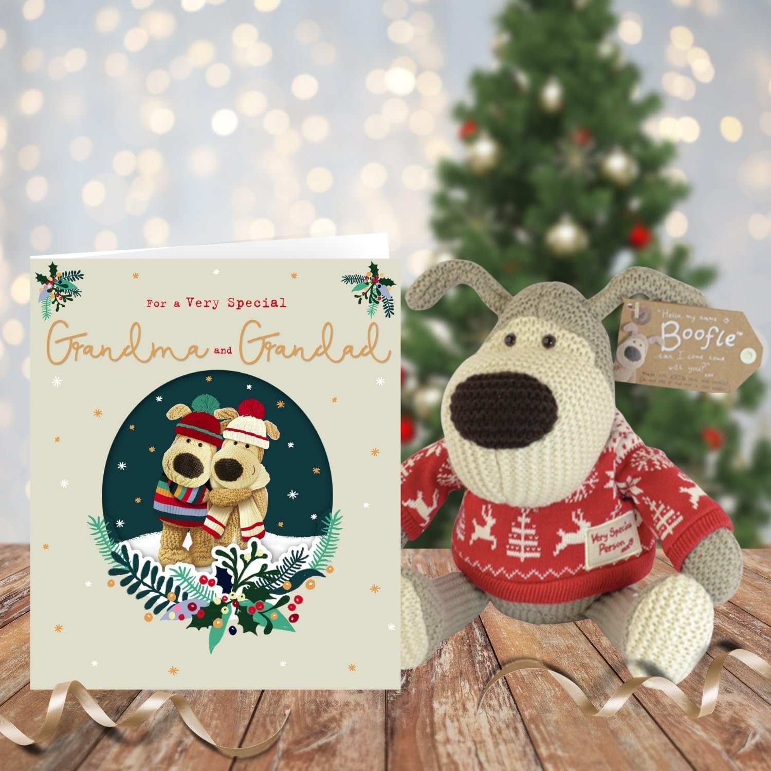 Boofle Christmas Card for Grandma & Grandad – Grand-Hug-Tastic Cute Festive Design