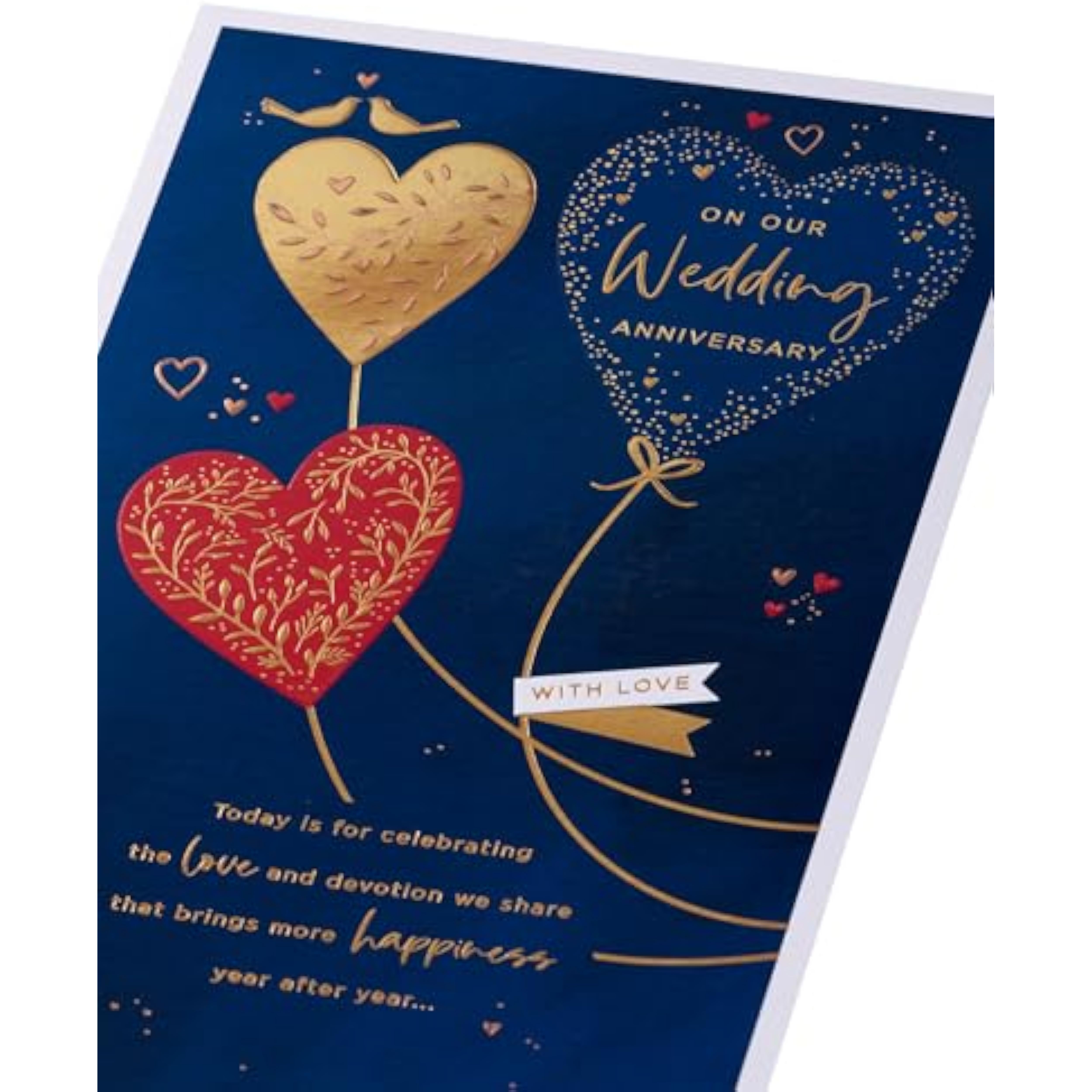 Dark Blue Design Wedding Anniversary Card