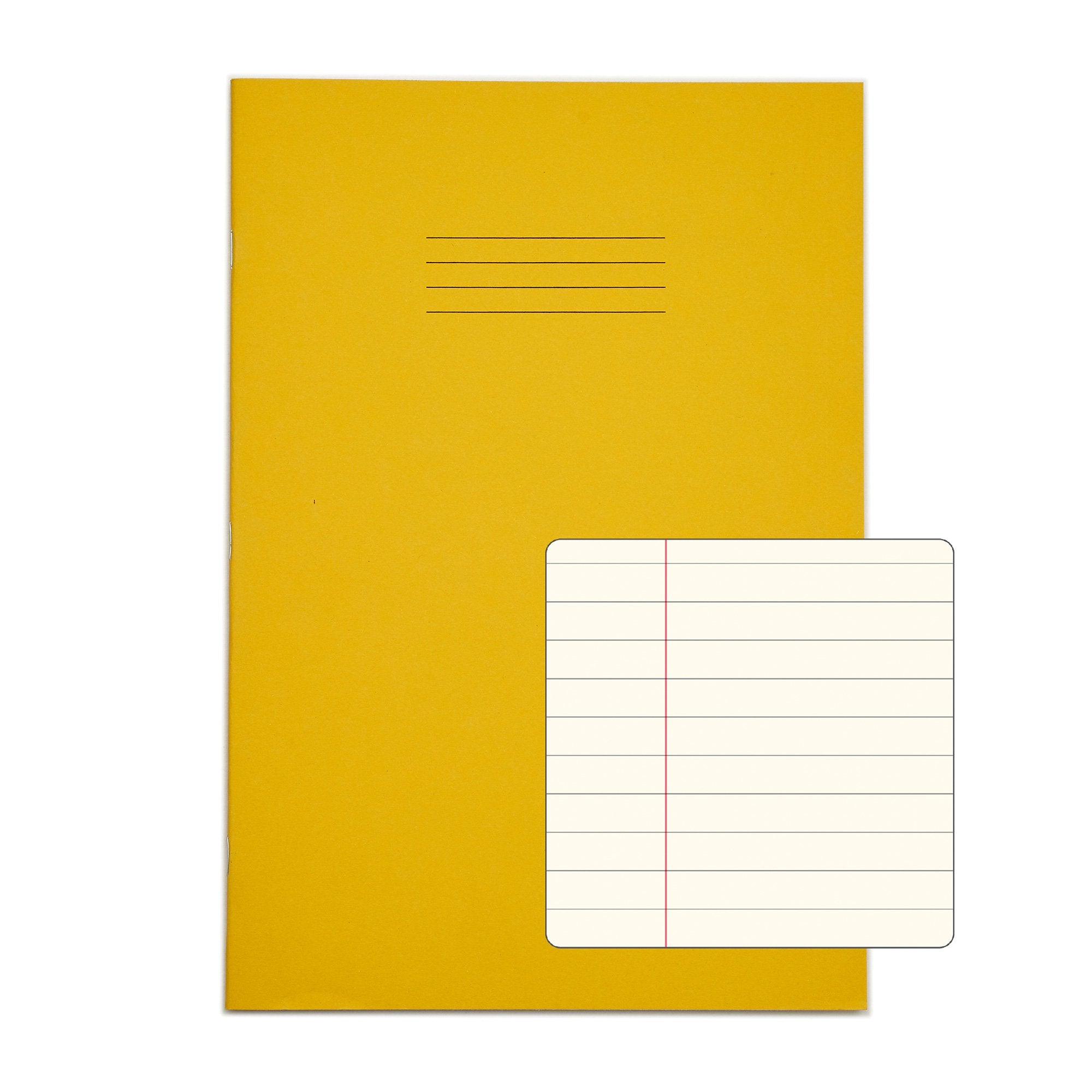 Rhino A4 Special Exercise Book 48 Page Ruled F8M Yellow with Tinted Cream Paper (Pack 10) - EX68139CV-4 DD