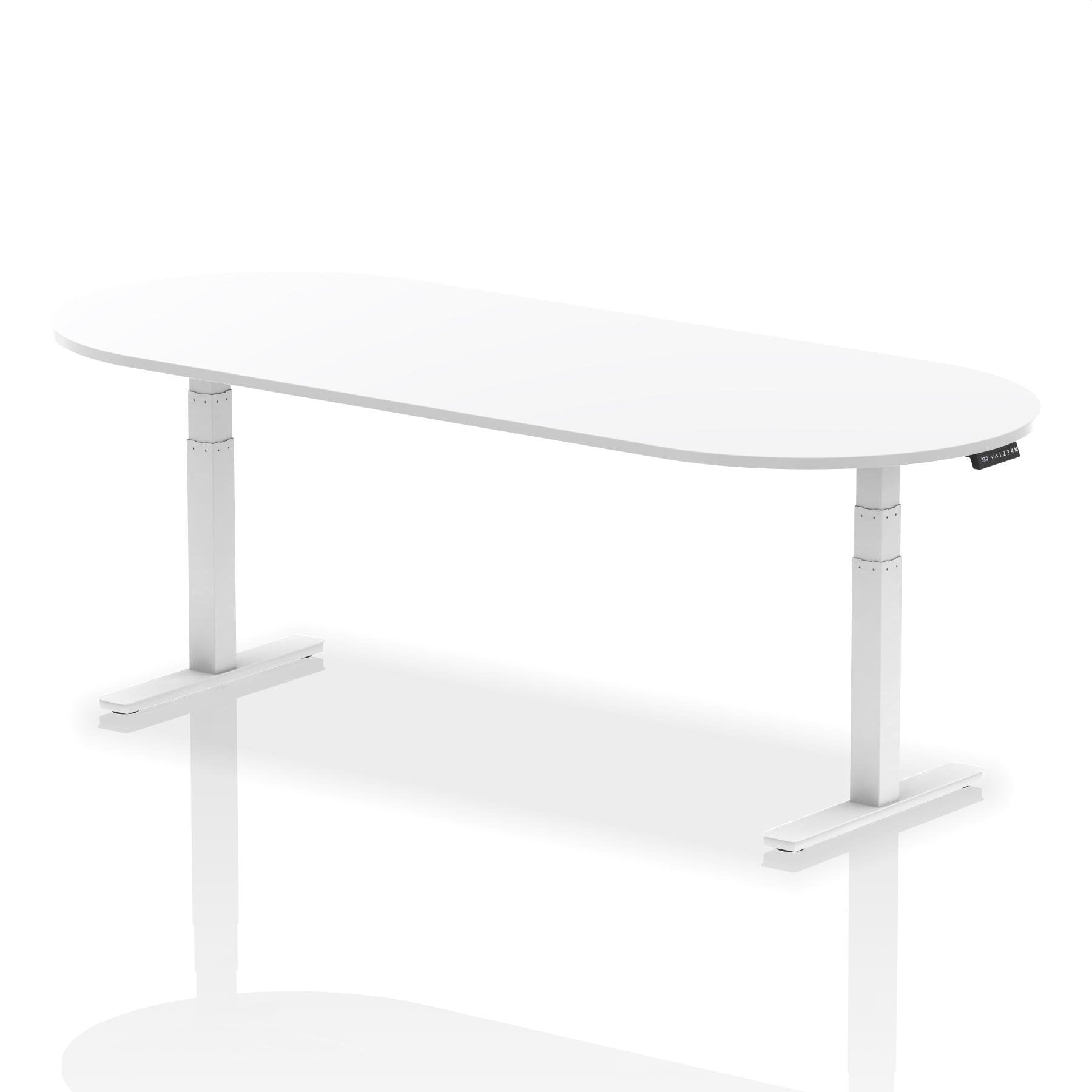 Dynamic Impulse W2400 x D1000 x H660-1310mm Height Adjustable Boardroom Table White Finish White Frame - I003564 DD