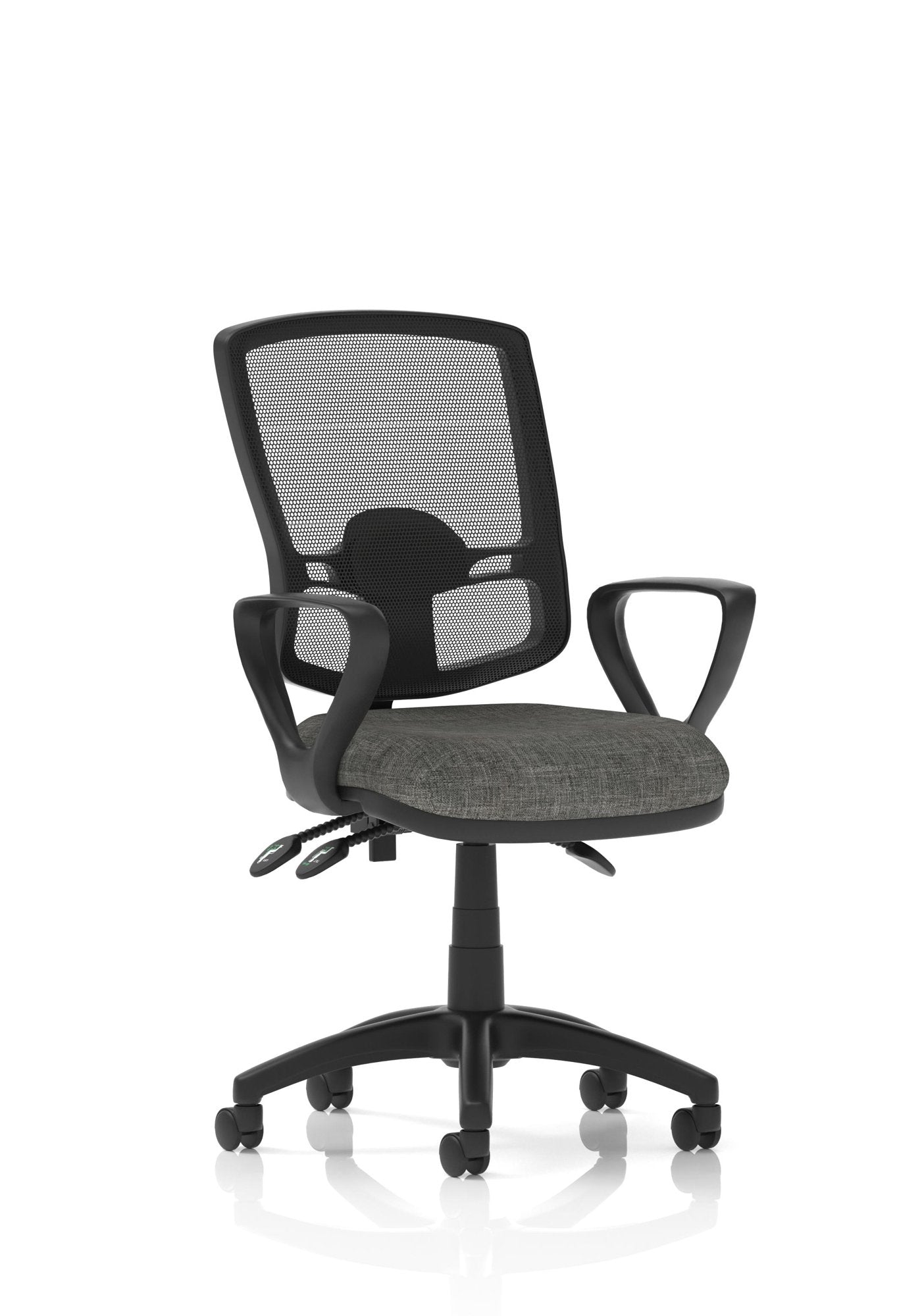 Eclipse Plus III Deluxe Medium Mesh Back Task Operator Office Chair Charcoal Seat With Loop Arms - KC0406 DD