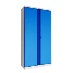 Phoenix SCL Series 2 Door 4 Shelf Steel Storage Cupboard Grey Body Blue Doors with Key Lock SCL1891GBK DD
