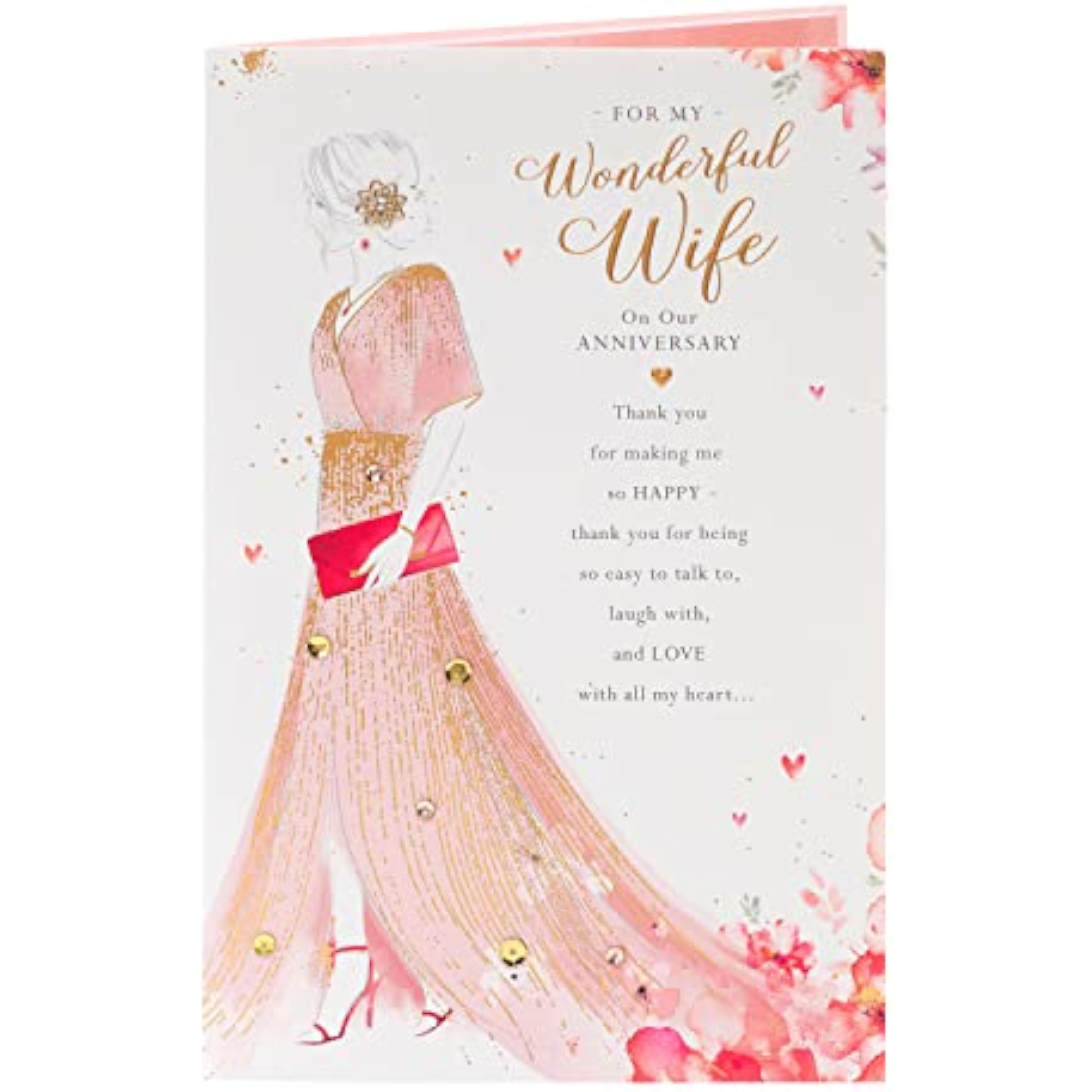 Wonderful Wife Wedding Anniversary Card - Elegant and Heartfelt Design