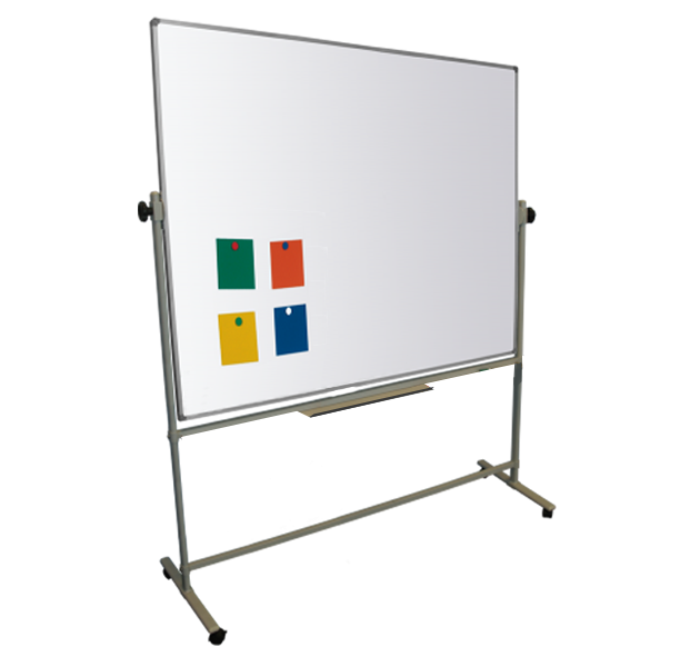 Magiboards Mobile Double Sided Magnetic Coated Steel Whiteboard Aluminium Frame 1200x900mm - MC2007 DD