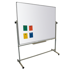 Magiboards Mobile Double Sided Magnetic Coated Steel Whiteboard Aluminium Frame 1200x900mm - MC2007 DD