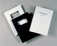 GBC Binding Cover Leathergrain Window/Plain A4 250gsm White 25 Pairs (Pack 50) 46715E