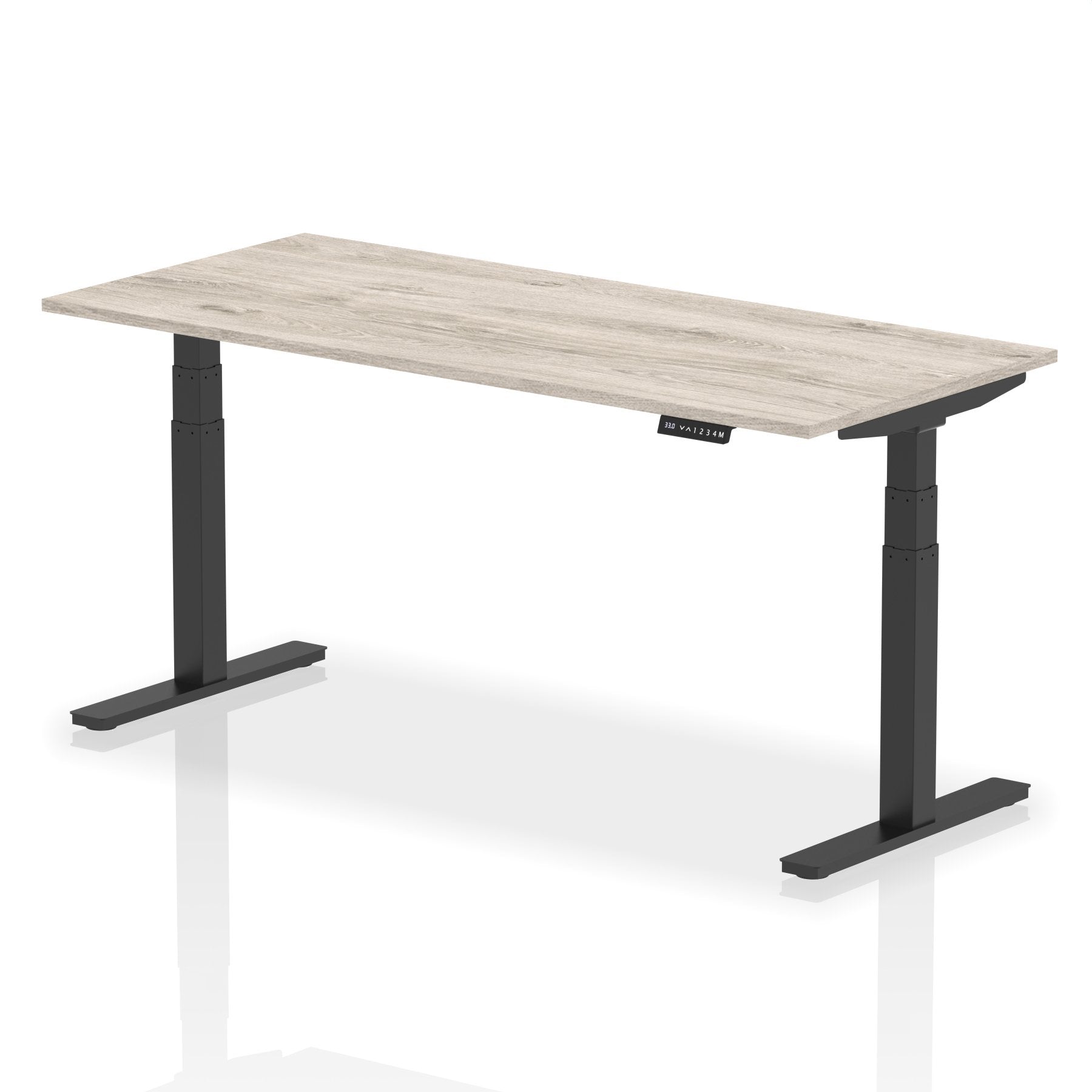 Dynamic Air 1800 x 800mm Height Adjustable Desk Grey Oak Top Black Leg HA01248 DD