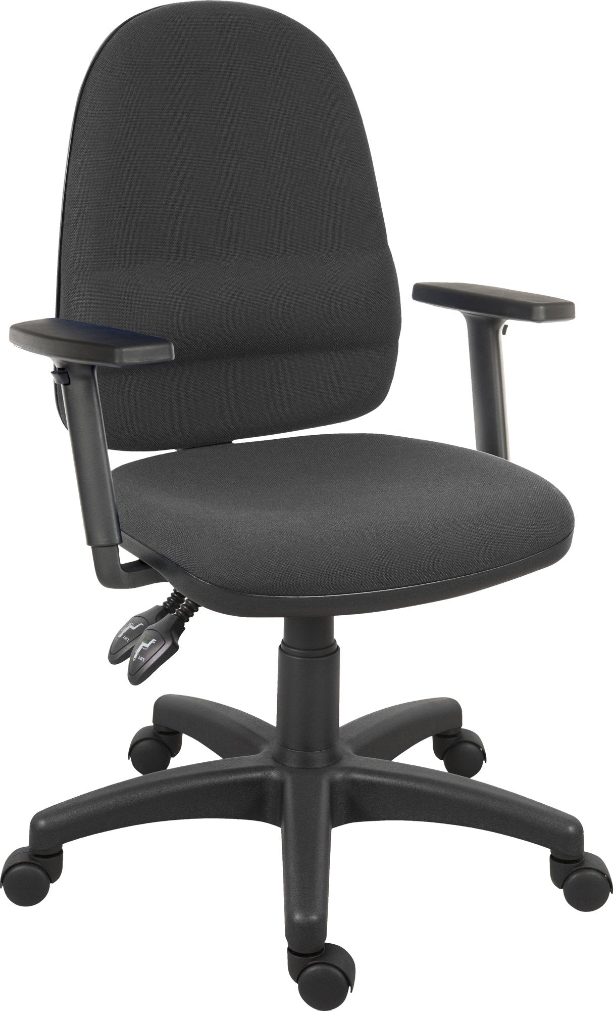Ergo Twin High Back Fabric Operator Office Chair with Height Adjustable Arms Black - 2900BLK/0280 DD