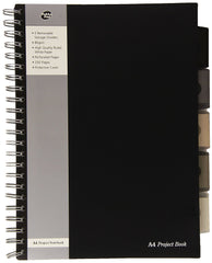 Pukka Pad A4 Wirebound Polypropylene Cover Project Book Ruled 250 Pages Black (Pack 3) - SBPROBA4