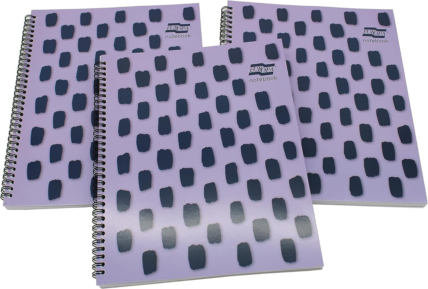 Europa Splash A4+ Notepad Wirebound 160 Pages 80gsm FSC Ruled With Margin Punched 4 Holes Purple (Pack 3) - EU1502Z