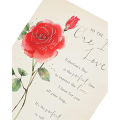 One I Love Valentines Day Card For Him/Her With Envelope - Rose Design