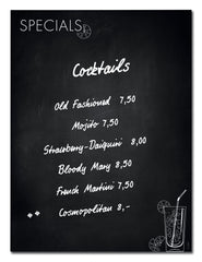 Artverum Magnetic Glass Drywipe Board Happy Hour Design Black 900x1200 - GL276 DD