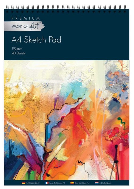 Tallon A4 Artists Easynote Sketch Pad with blank pages, ideal for drawing and sketching.