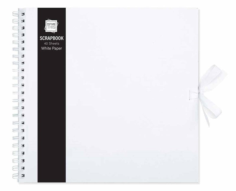 Large Tallon Scrap Book with 40 sheets of white paper, ideal for art projects and creative scrapbooking.