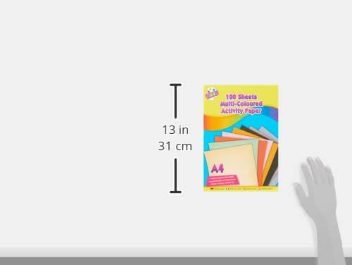 Assorted Tallon 100-sheet pack of A4 craft activity paper in various colors, ideal for arts and crafts projects.