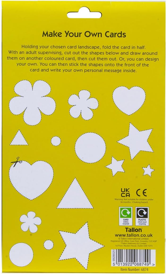 Black A5 activity card from Tallon, 30 sheets of craft supplies suitable for creative projects and classroom use.