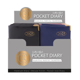 Tallon 2025 week-to-view economy pocket diary with date grid, compact design, black cover, and weekly layout for scheduling.