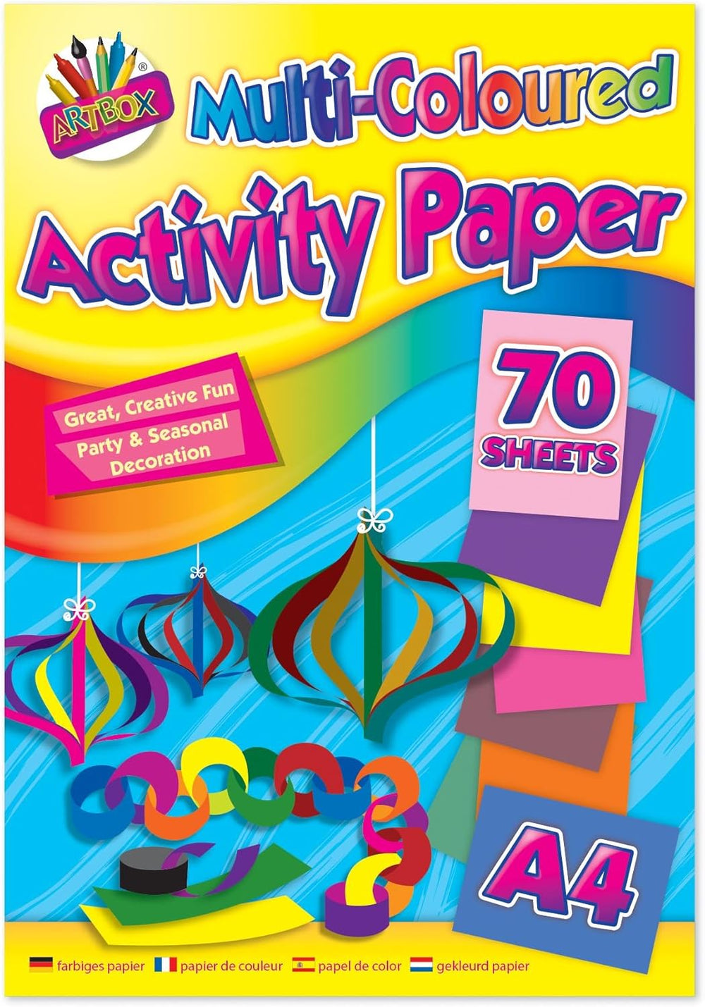 Tallon multi-colored notepad with 70 sheets, featuring vibrant pages for note-taking and sketching.