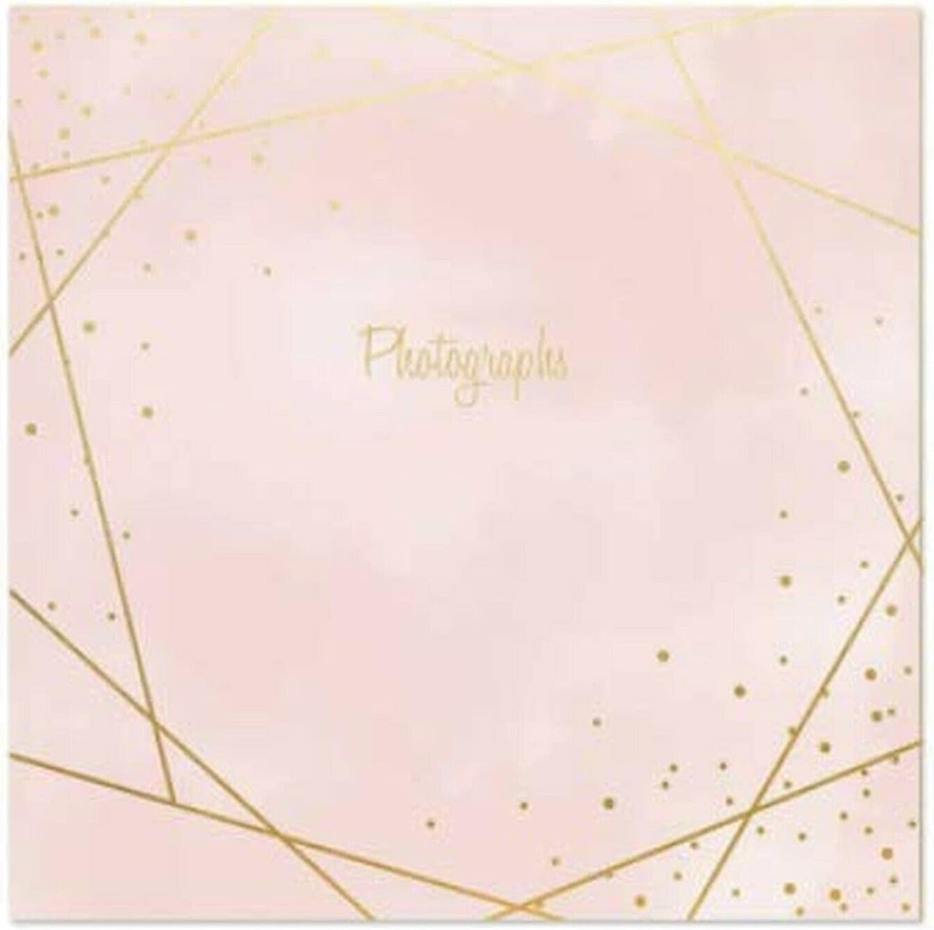 Tallon Rose Gold Foil 6x4 photo album with slip-in pages, holds up to 200 photos, multicolor design for office or personal use