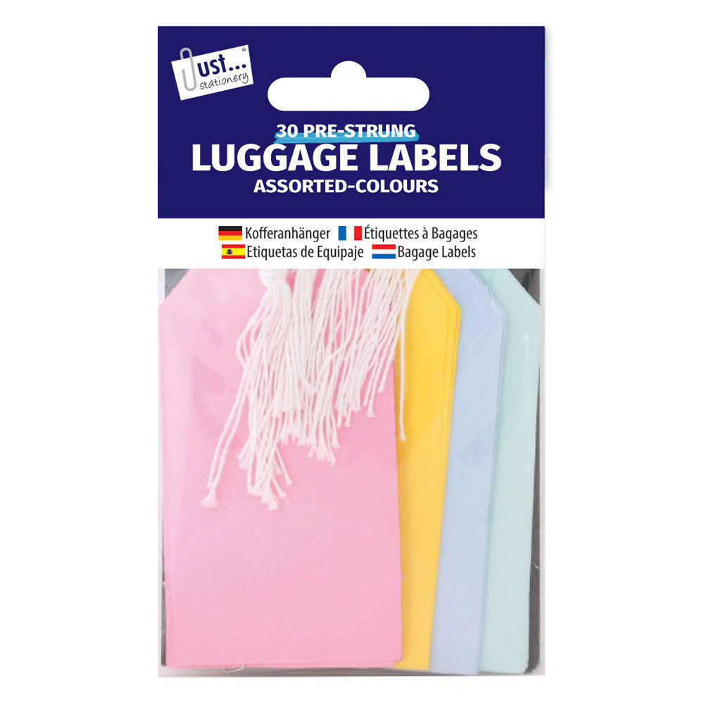 Tallon Tallon 30 Luggage Labels in mixed colors, 135x75mm, designed for office and travel organization.