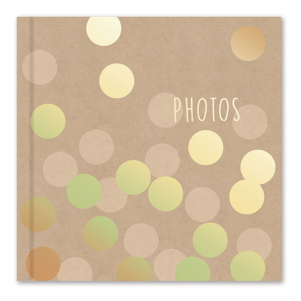 Tallon Kraft Gold Spots photo album with 200 pockets and 6x4 memo sections for organizing photos and memories.